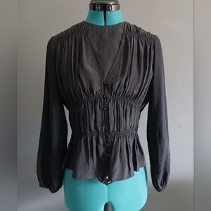 FRAME black Silk Blouse Size S/P
